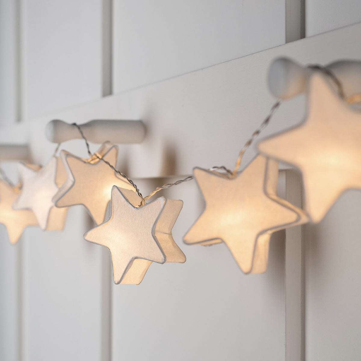 10er LED Papier Stern Lichterkette