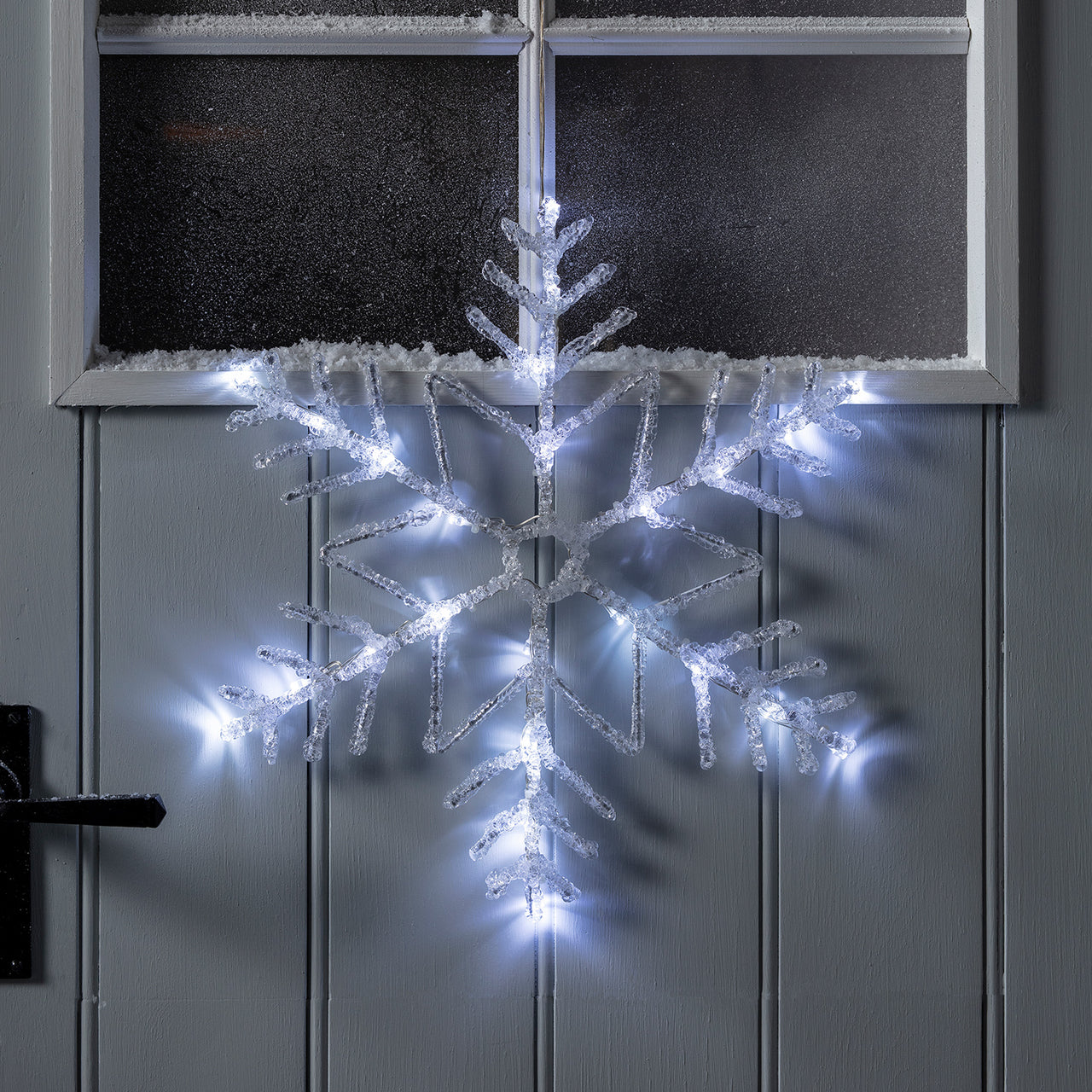 40cm LED Schneeflocke Fensterdeko Weihnachten