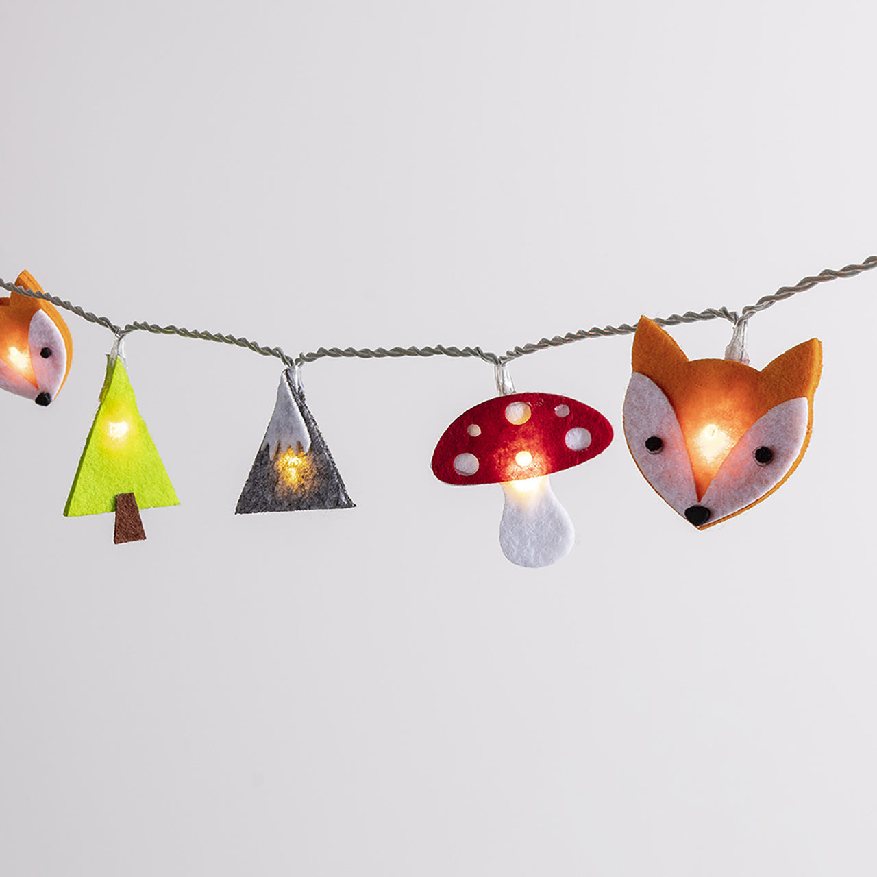 16er Woodland Filz Kinder Lichterkette