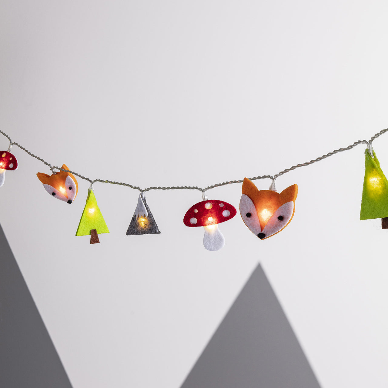 16er Woodland Filz Kinder Lichterkette