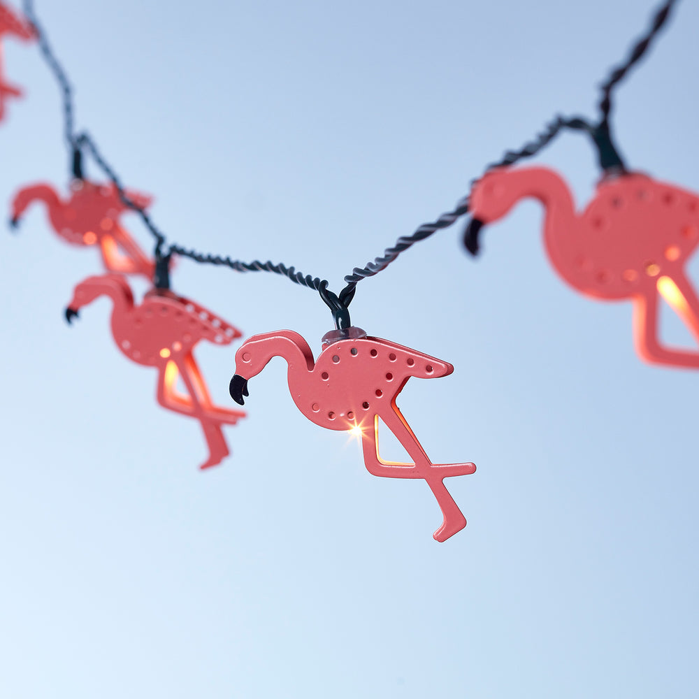10er LED Lichterkette Flamingos