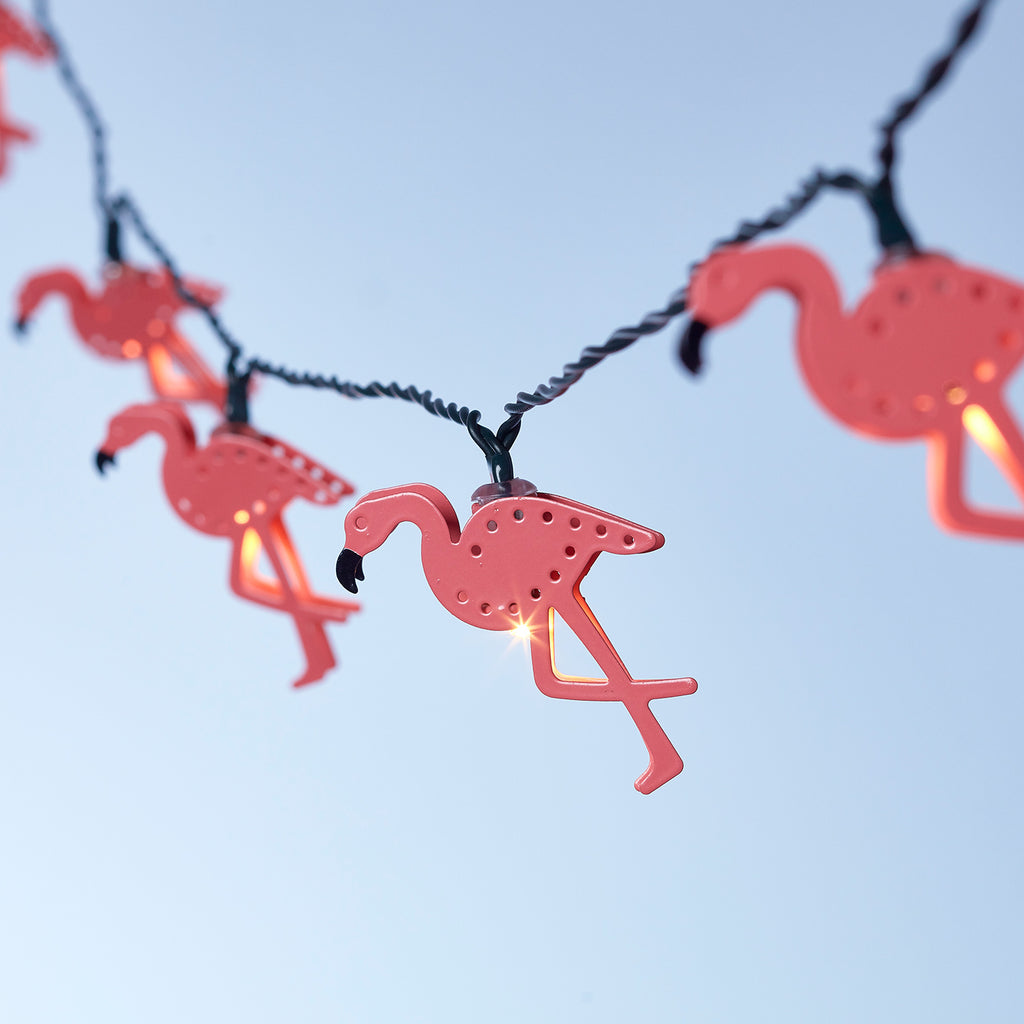 10er LED Lichterkette Flamingos Lights4fun.de