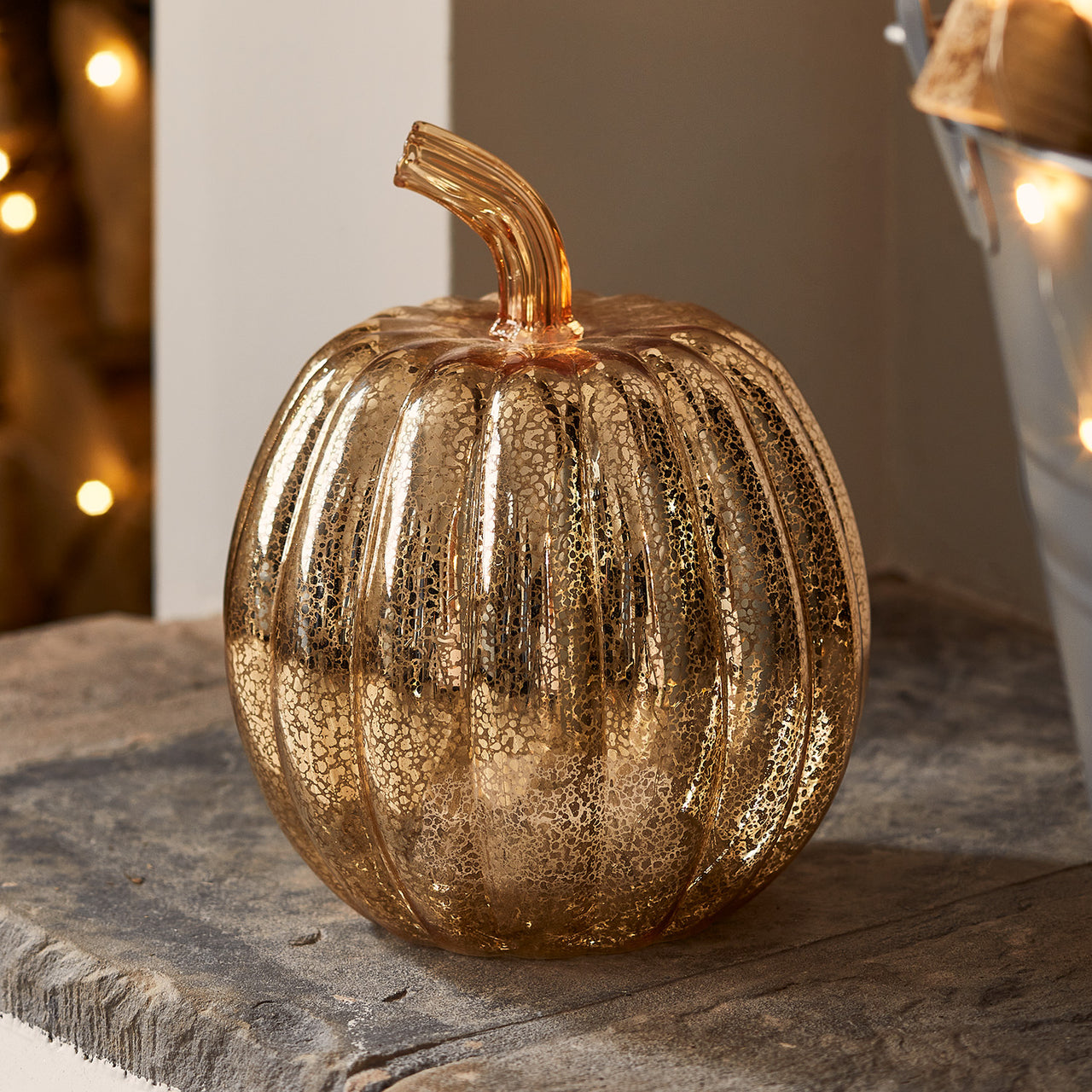 Herbstdeko Truglow® LED Kerzen Trio und LED Deko Kürbis