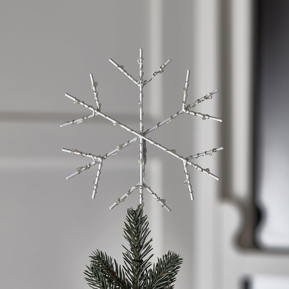 LED Schneeflocken Baumspitze Weihnachtsbaumdeko weiß