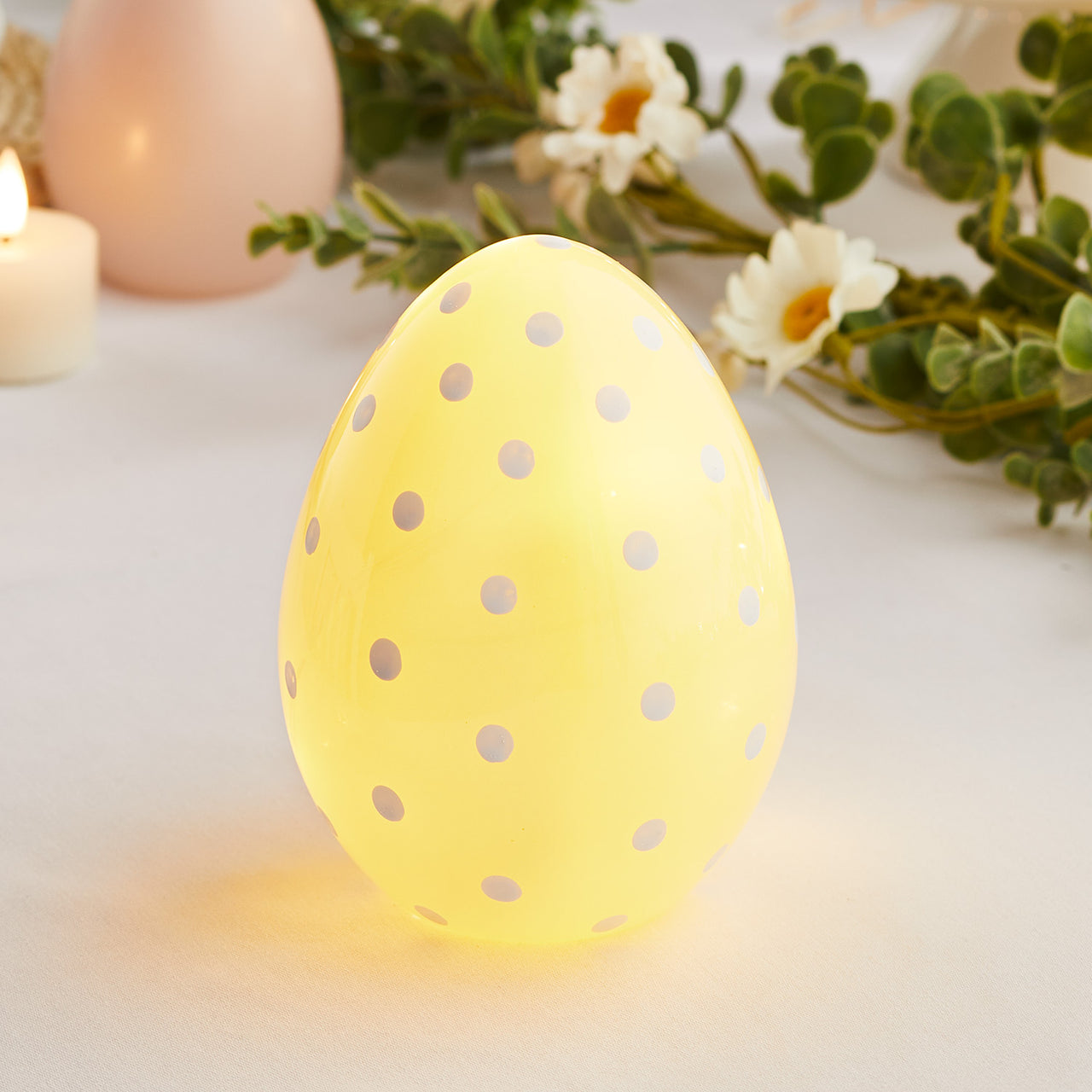 LED Osterei aus Glas gelb
