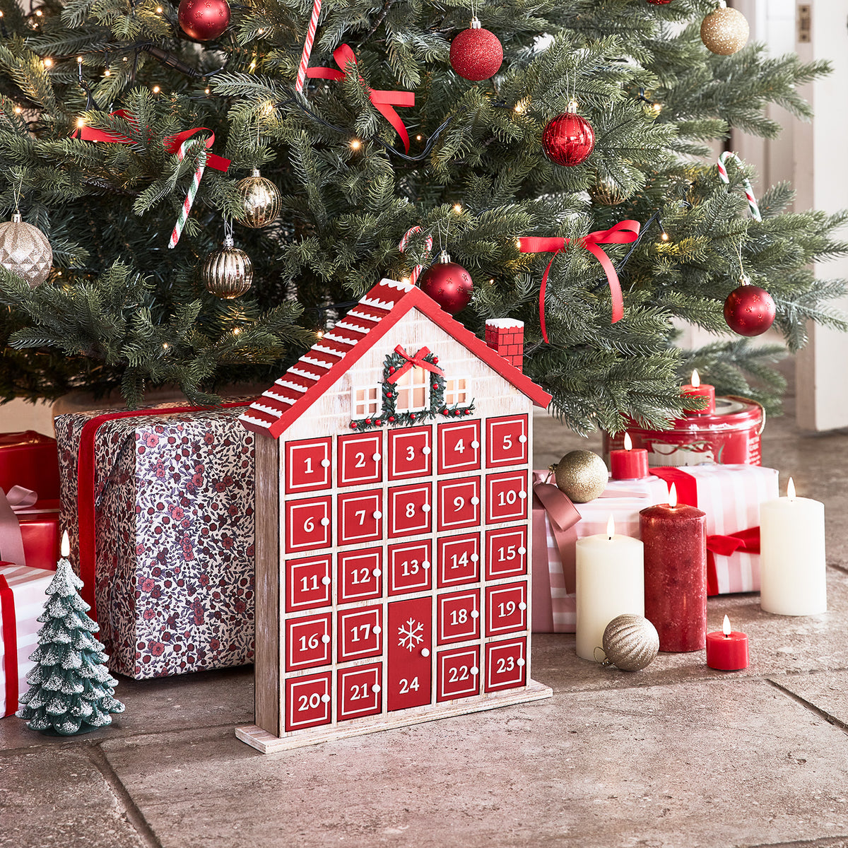 Wooden House-Shaped Advent Calendar for Farmhouse Christmas Wooden House-Shaped Advent Calendar for Farmhouse Christmas — Farmhouse Christmas Decor
