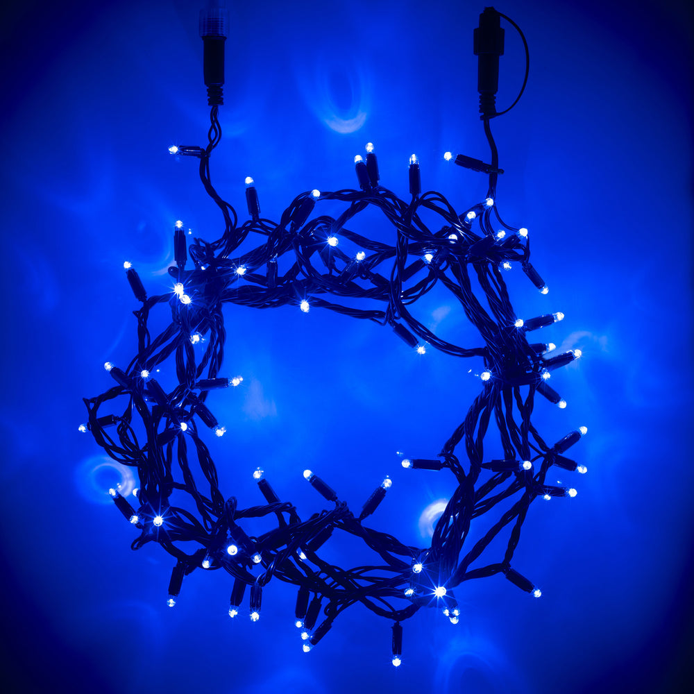 100er LED Lichterkette blau koppelbar 10m