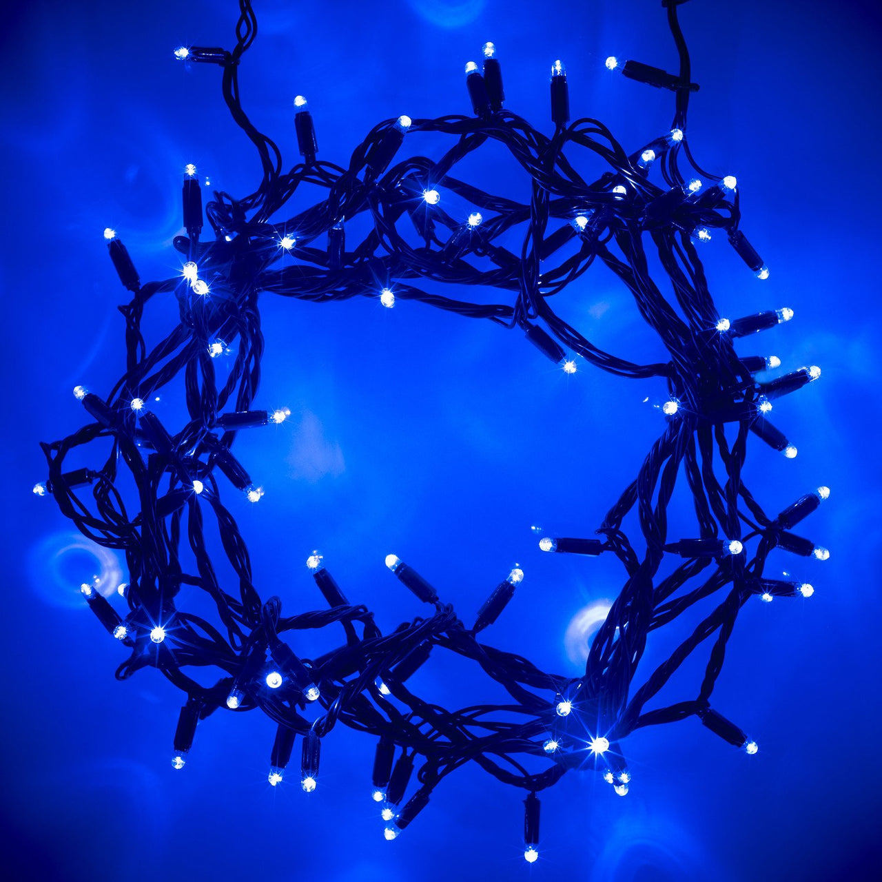 Core Connect 20m 200er LED Lichterkette blau koppelbar grünes Kabel