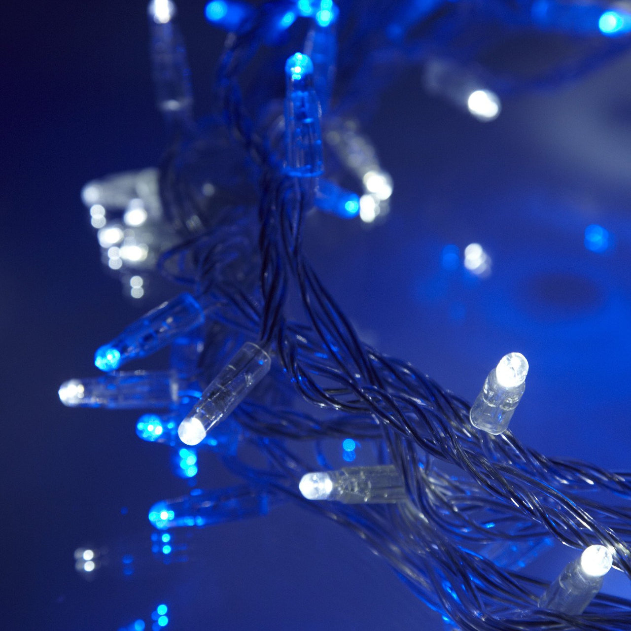 Core Connect 50m 500er LED Lichterkette blau weiß koppelbar transparentes Kabel