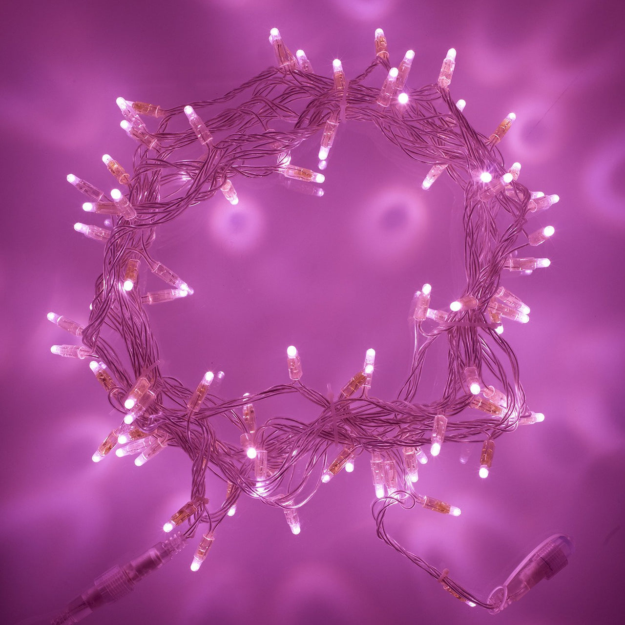 Core Connect 60m 600er LED Lichterkette pink koppelbar transparentes Kabel