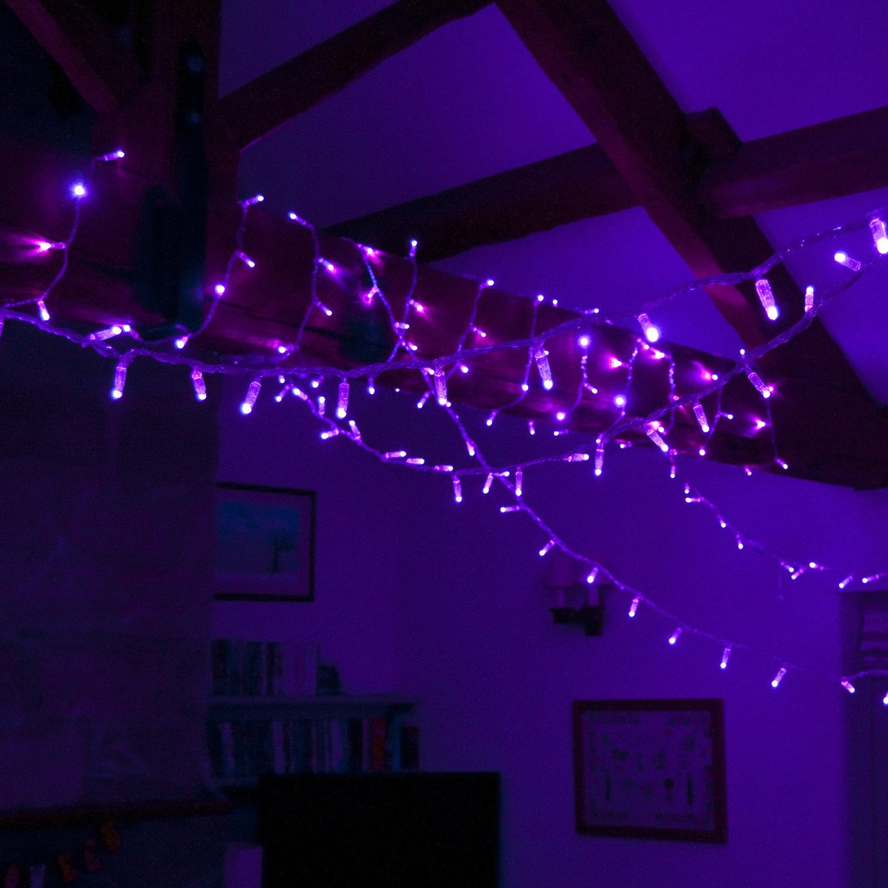 Core Connect 20m 200er LED Lichterkette lila koppelbar transparentes Kabel