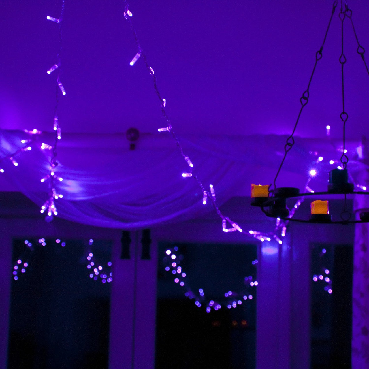 Core Connect 20m 200er LED Lichterkette lila koppelbar transparentes Kabel