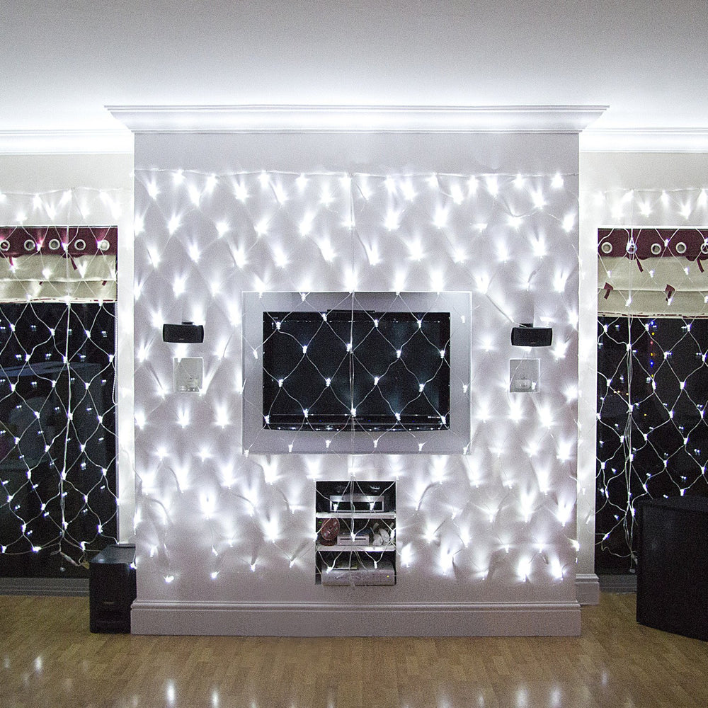 Core Connect 6m x 2m 420er LED Lichternetz weiß koppelbar transparentes Kabel