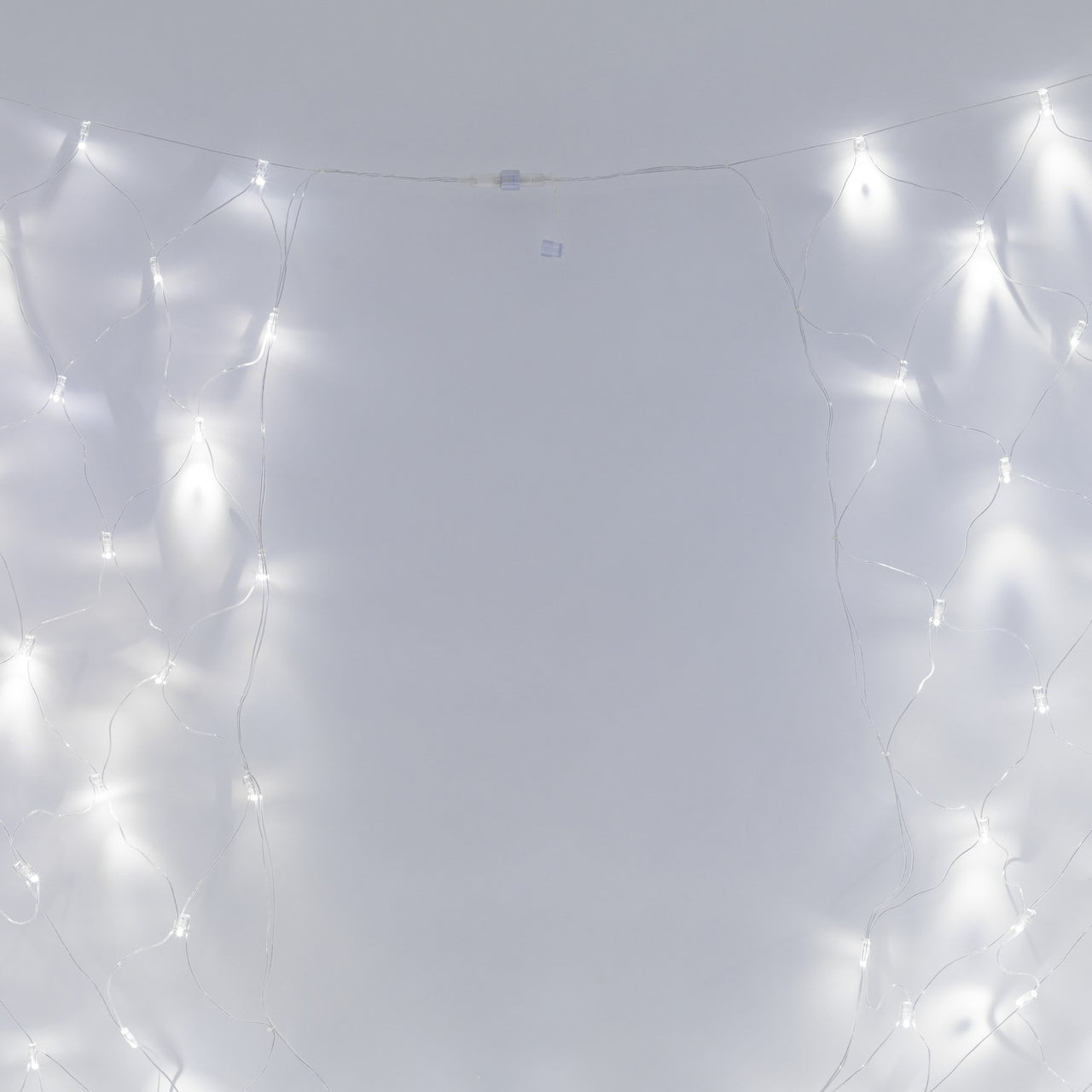 140er LED Lichternetz Weiß Transparentes Kabel Koppelbar 2 x 2m