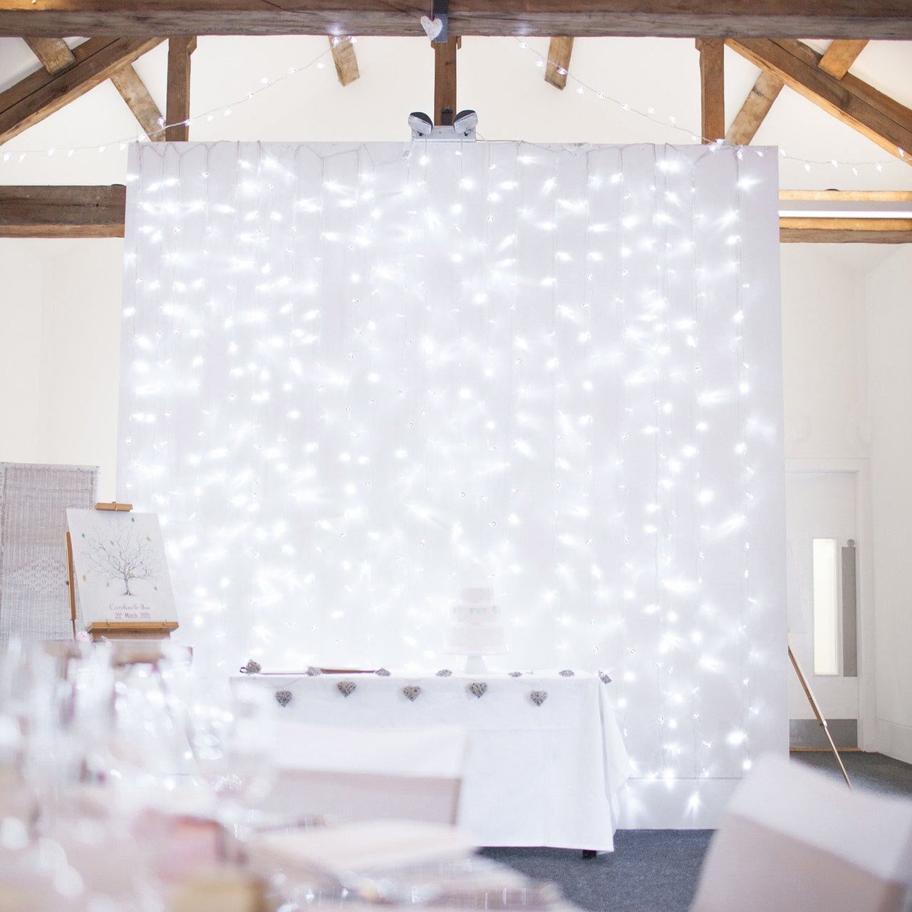 Core Connect 4m x 3m 576er LED Lichtervorhang weiß koppelbar transparentes Kabel