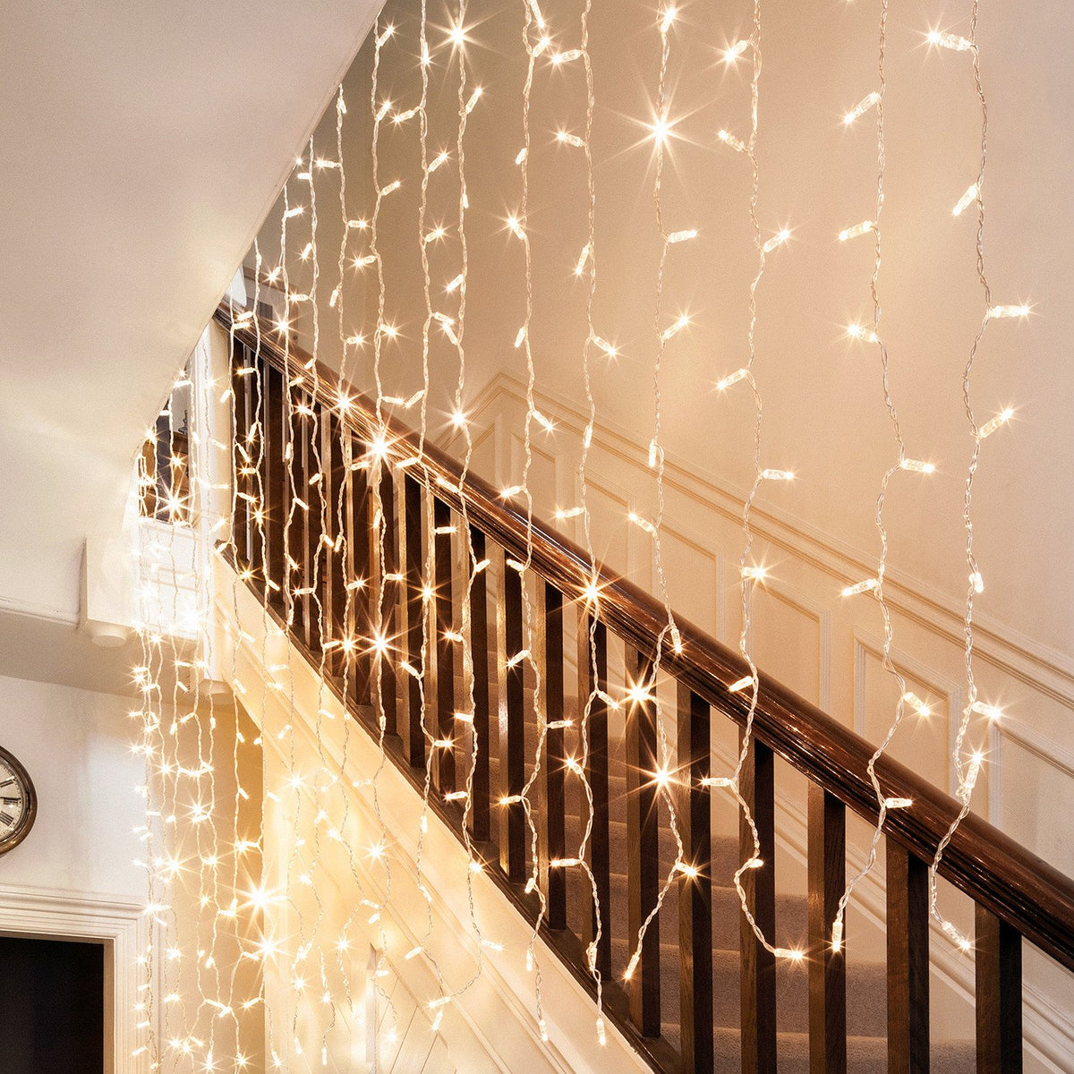 Core Connect x 576er LED Lichtervorhang warmweiß koppelbar transparentes Kabel