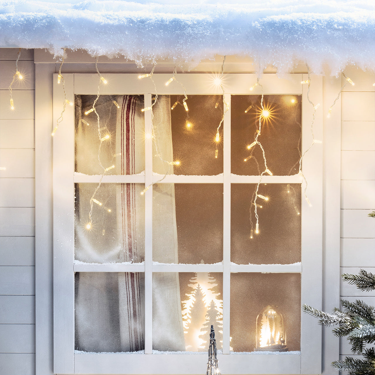 64er Eiszapfen Lichterkette warmweiß koppelbar 2m
