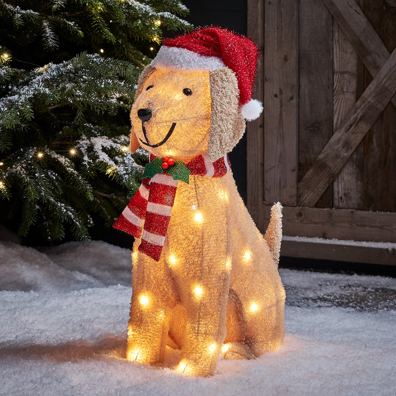 2er Set Weihnachtsfiguren außen Labrador und Westie