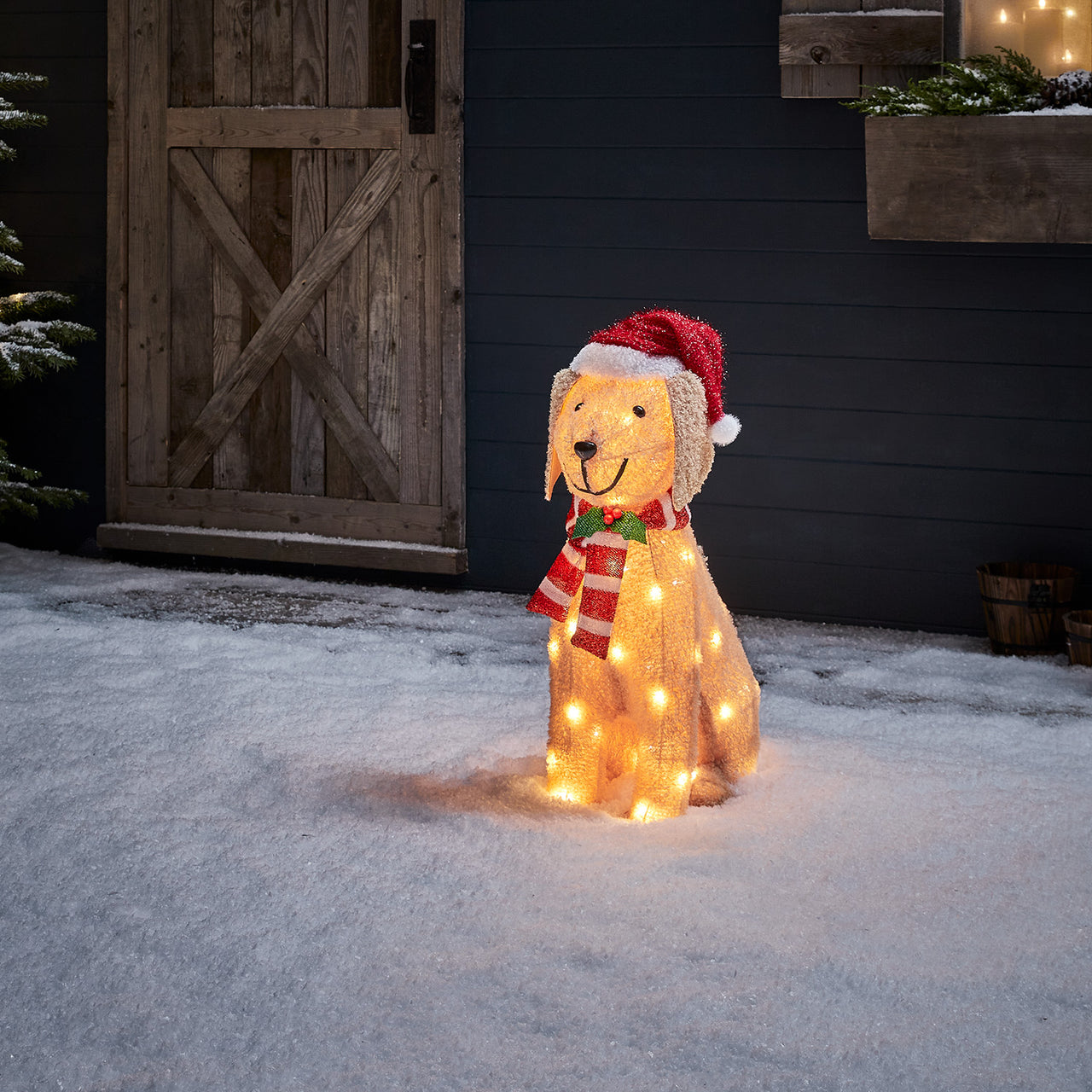 LED Weihnachtsfigur außen Labrador