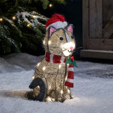 LED Weihnachtsfigur außen Katze