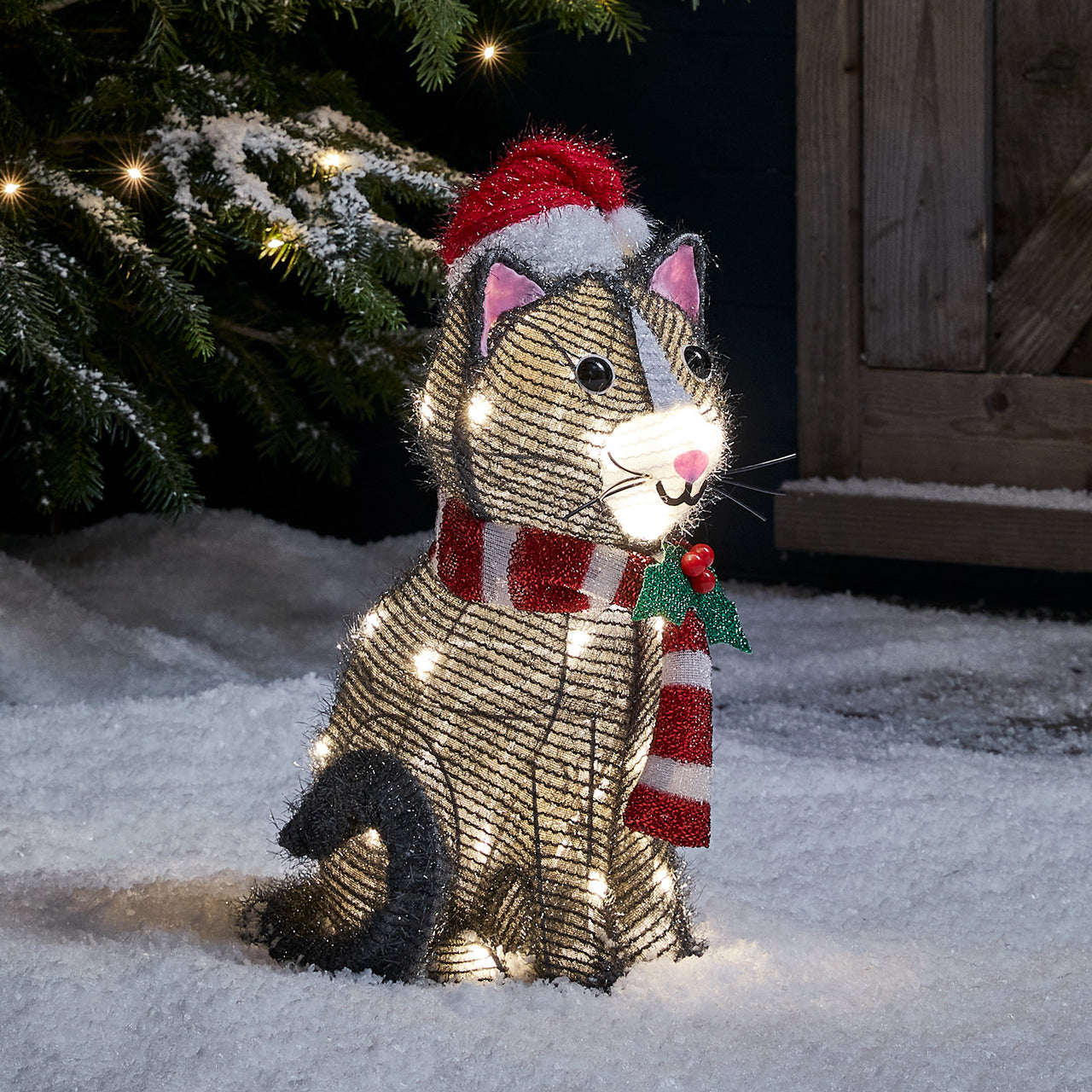 3er Set Weihnachtsfiguren außen Labrador, Westie und Katze