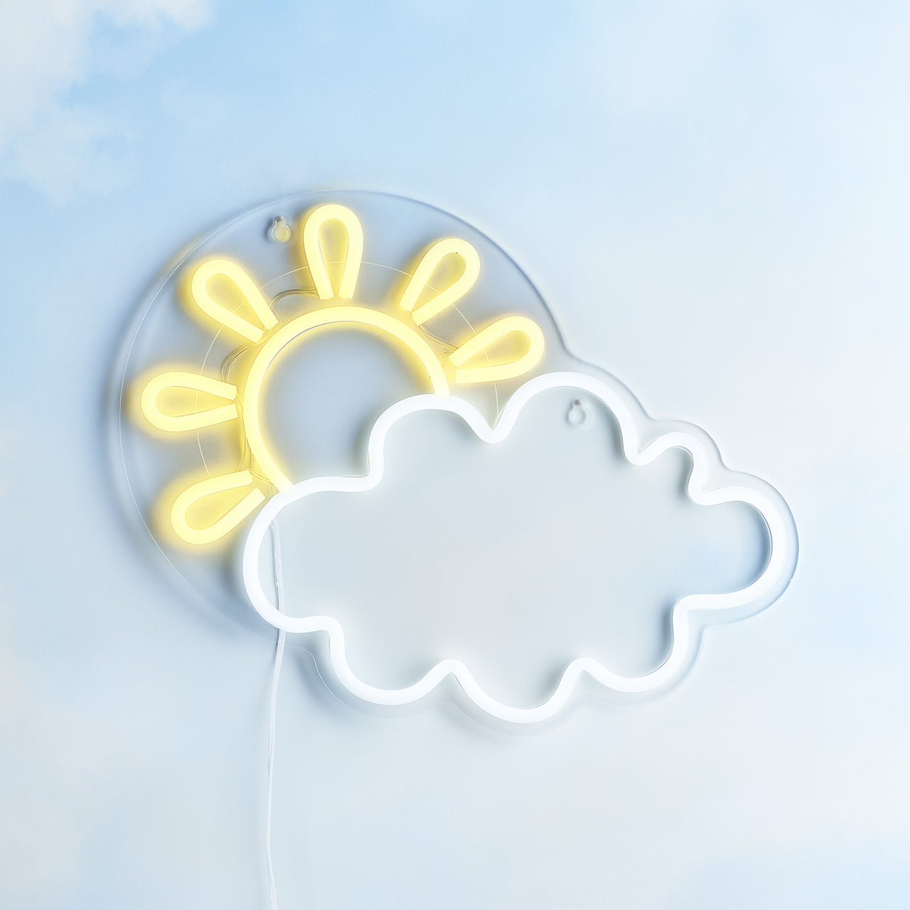Neon Wandleuchte Sonne und Wolke