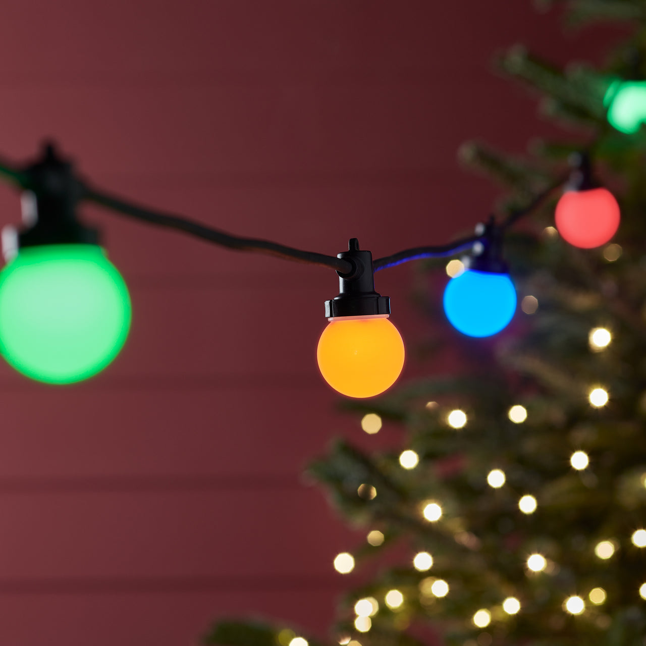 Pro Connect 80m 160er Party Lichterkette bunt koppelbar schwarzes Kabel