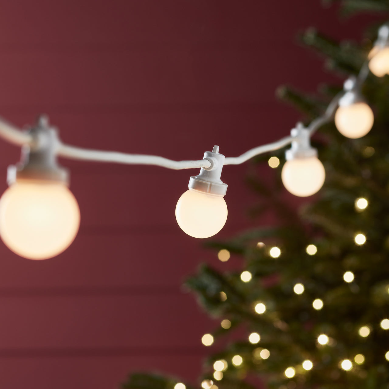 Pro Connect 100m 200er Party Lichterkette warmweiß koppelbar weißes Kabel