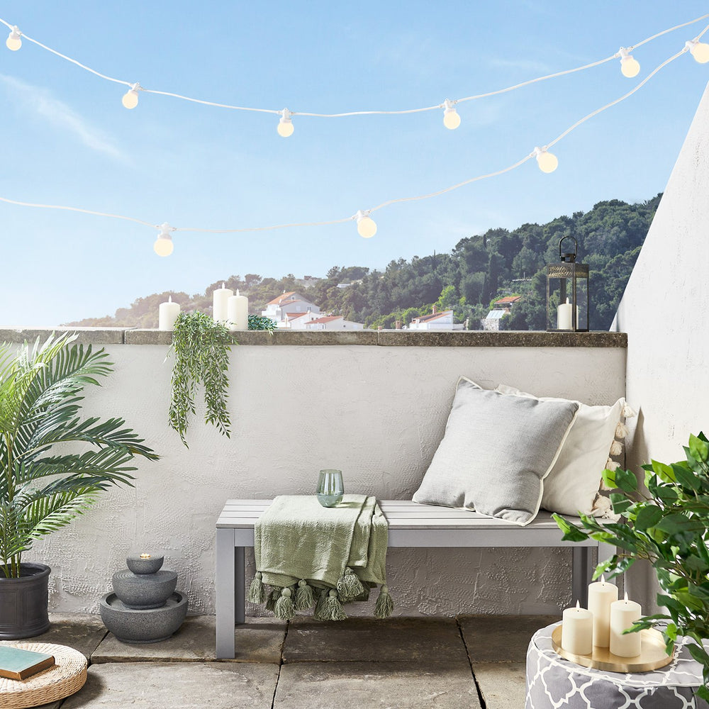 Pro Connect 25m 50er Party Lichterkette warmweiß koppelbar weißes Kabel