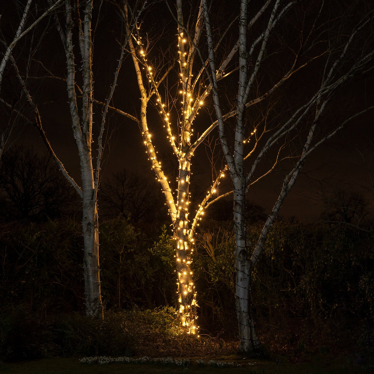 55m 550er LED Lichterkette warmweiß koppelbar schwarzes Kabel Pro Serie
