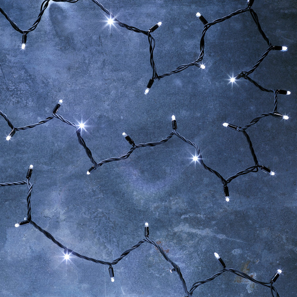 115m 1150er LED Lichterkette weiß koppelbar schwarzes Kabel Pro Serie