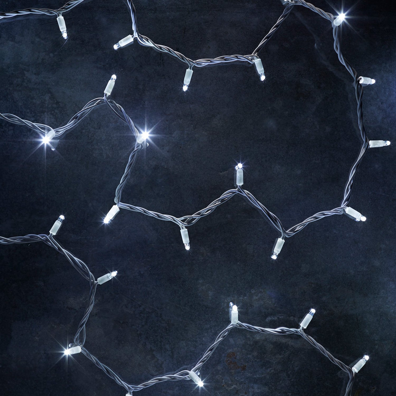 5m 50er LED Lichterkette weiß koppelbar weißes Kabel Pro Serie