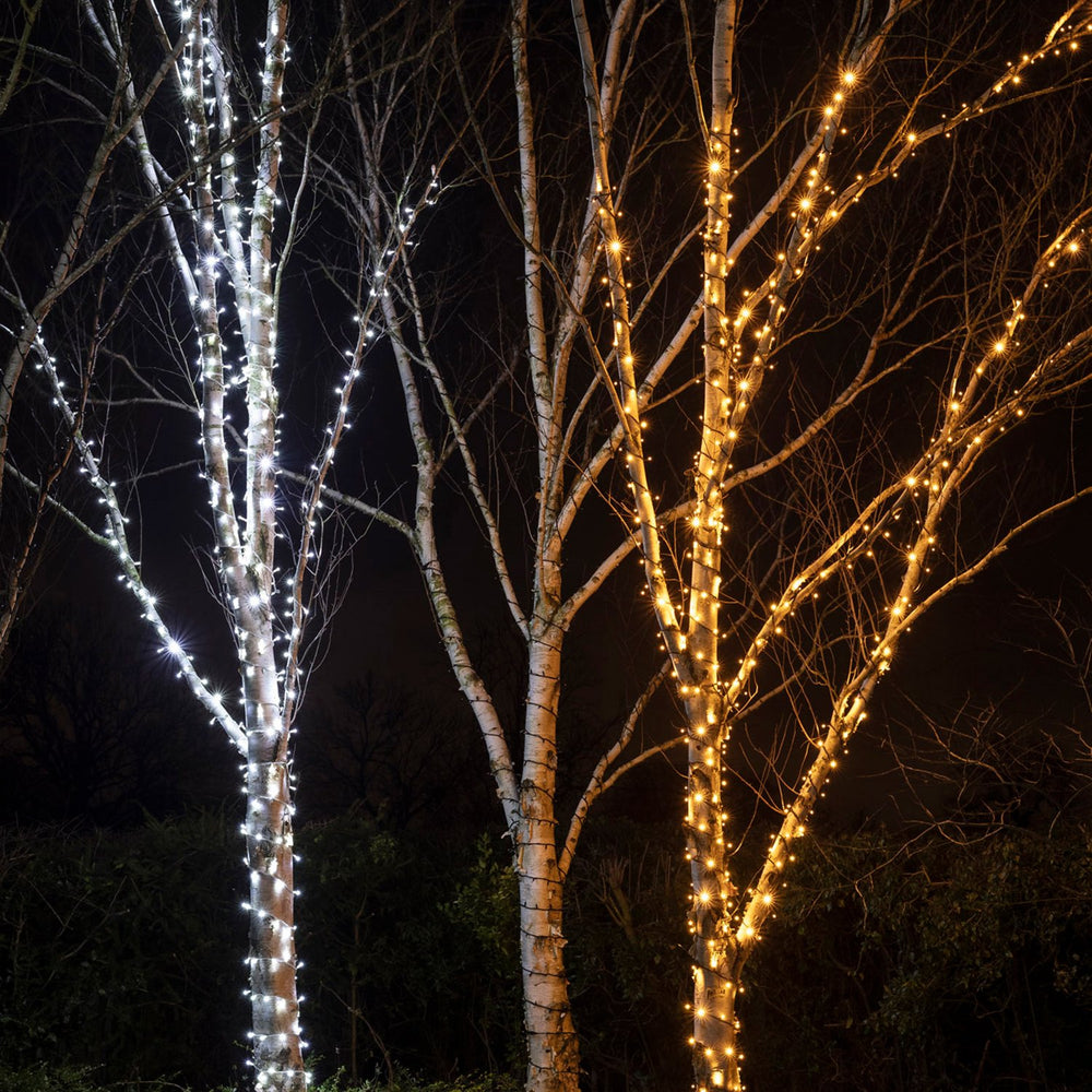 85m 850er LED Lichterkette gold warmweiß koppelbar schwarzes Kabel Pro Serie