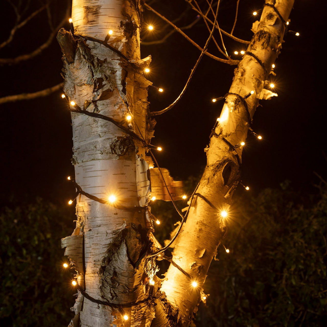 75m 750er LED Lichterkette gold warmweiß koppelbar schwarzes Kabel Pro Serie