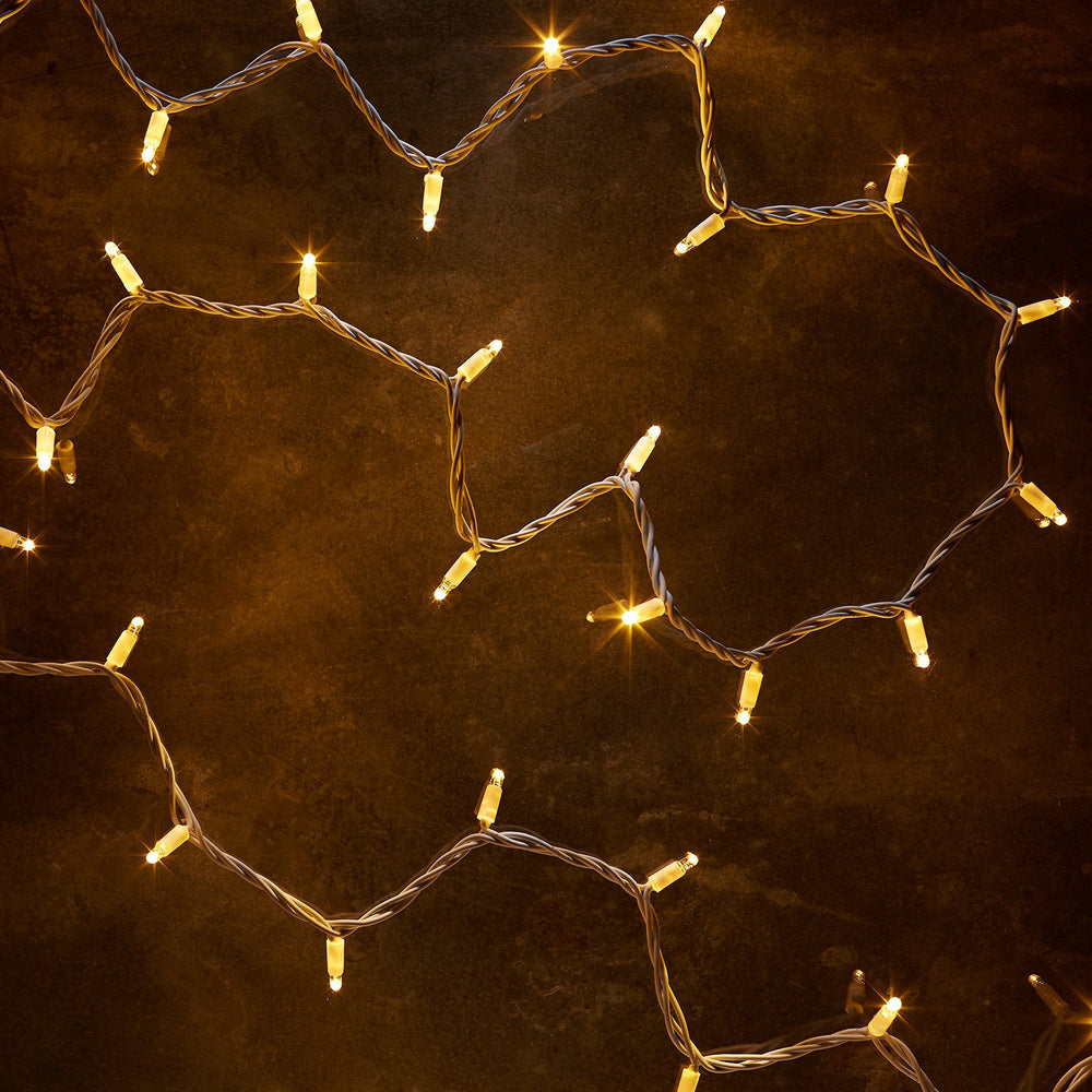 Pro Connect 145m 1450er LED Lichterkette gold warmweiß koppelbar weißes Kabel