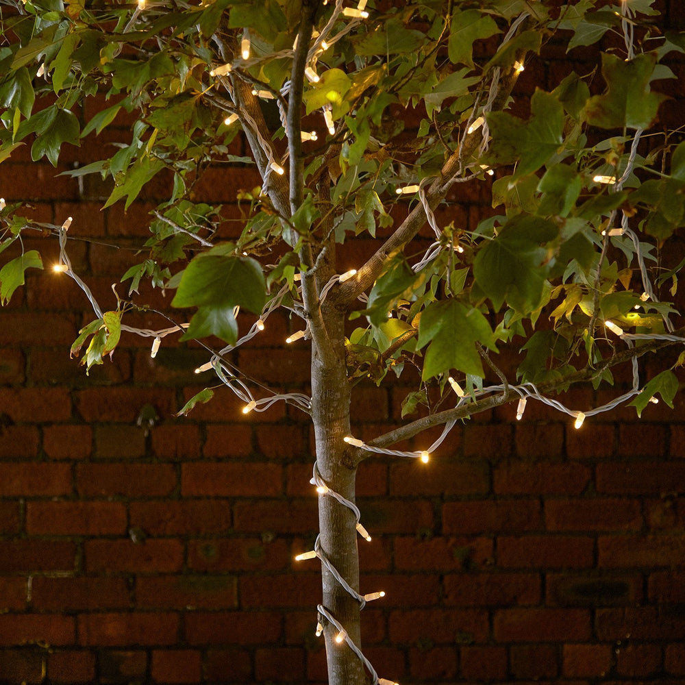 Pro Connect 50m 500er LED Lichterkette warmweiß koppelbar weißes Kabel