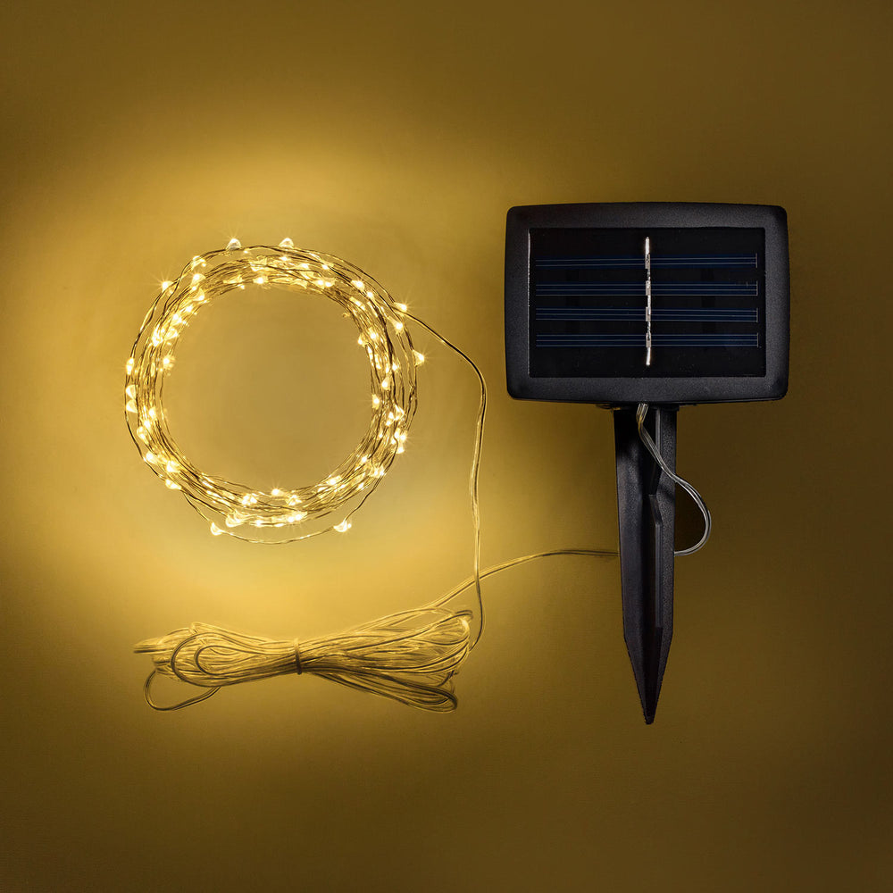 100er LED Micro Solar Lichterkette warmweiß