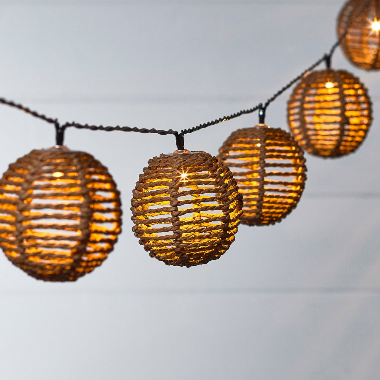lichterkette camping solar 10er Solar Lichterkette Rattan Kugeln