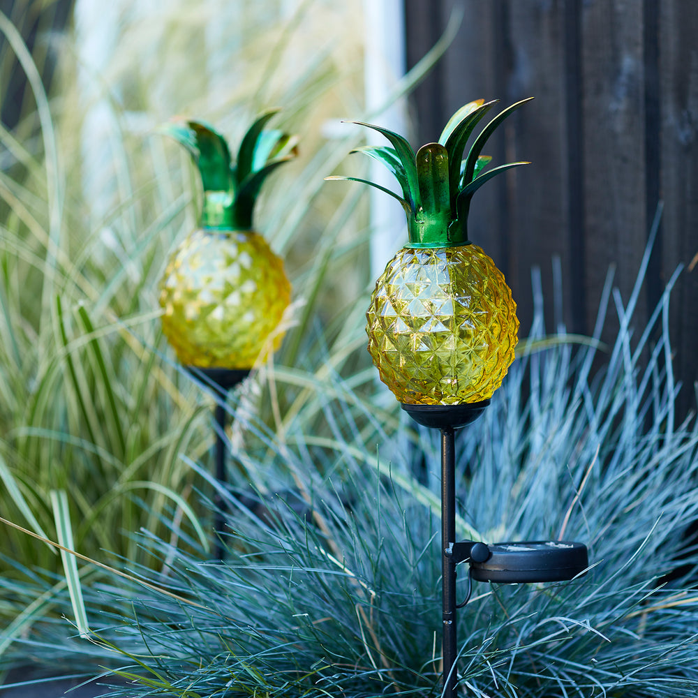 2er Set Solar Stableuchten Ananas