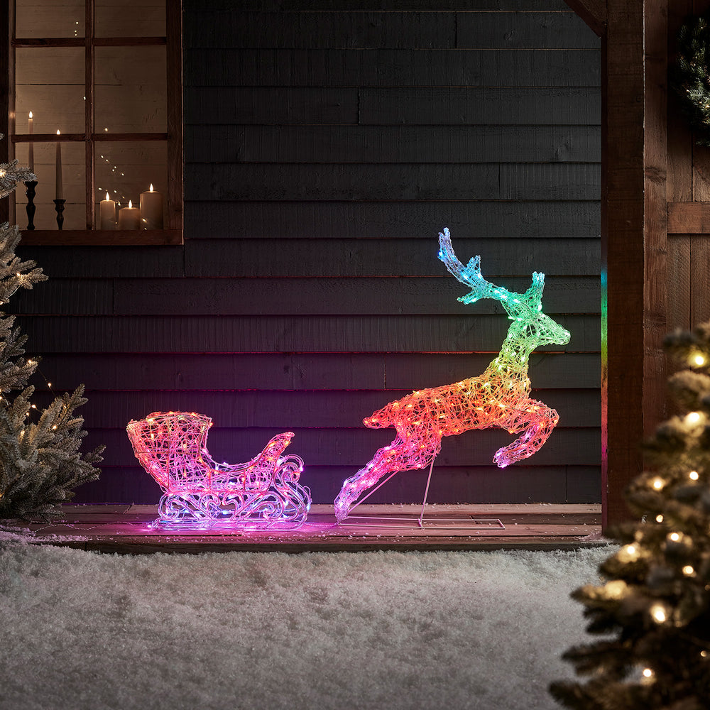 Led Rentier LED Rentiere mit Schlitten Outdoor