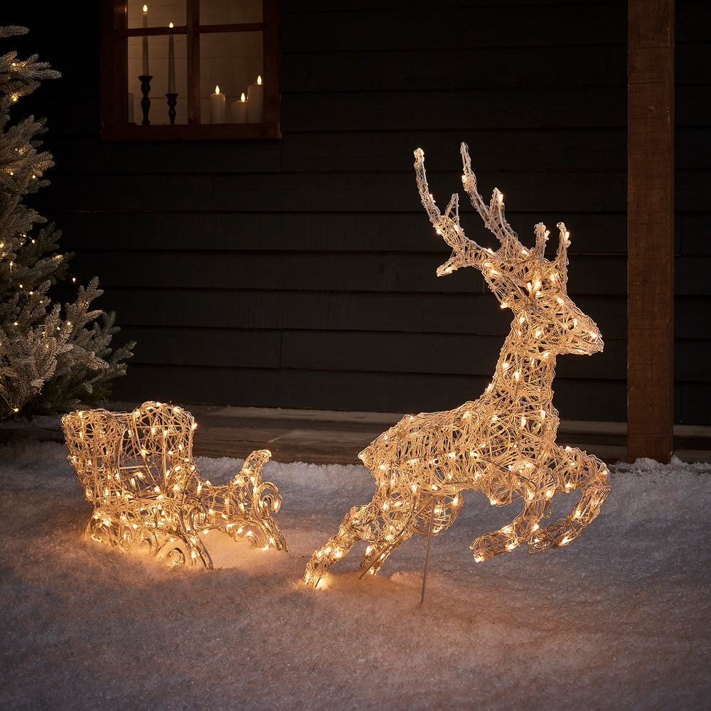 Led Rentier LED Rentiere mit Schlitten Outdoor – Lights4fun.de