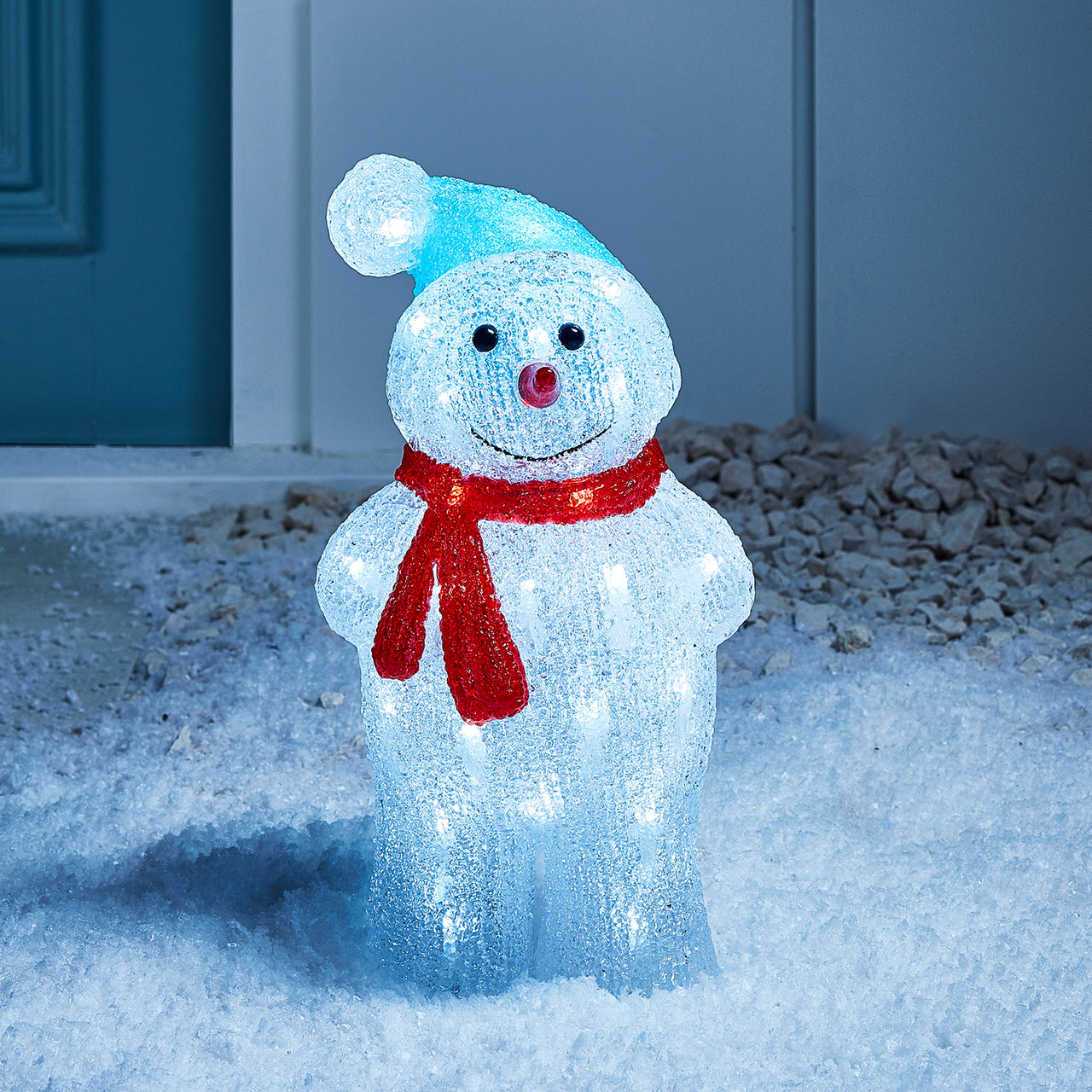 LED Acryl Schneemann Figur 34cm