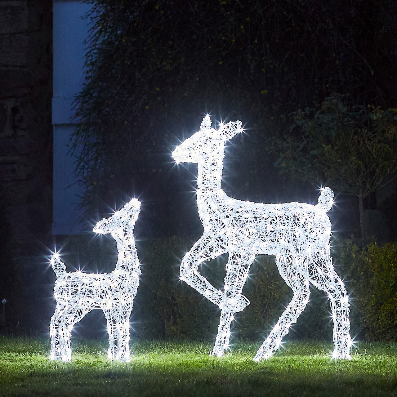 Swinsty Acryl LED Rentiere Mutter und Kind