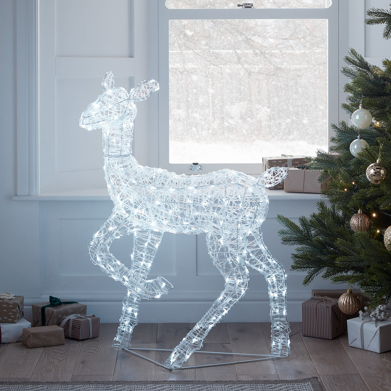Swinsty Acryl LED Rentiere Mutter und Kind