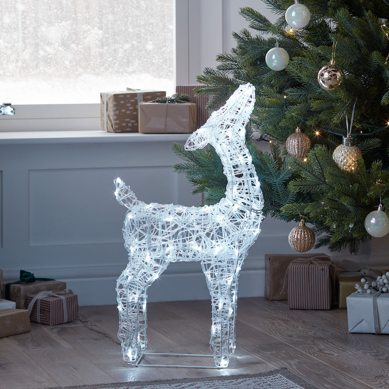 Swinsty Acryl LED Rentiere Mutter und Kind